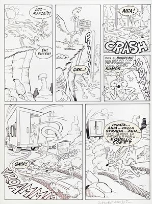 Sandro Dossi - Willy il Coyote e Beep Beep - Sandro Dossi - Willy il Coyote e Beep Beep 30 x 40 cm 