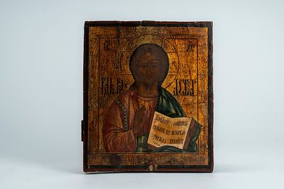 Quattro icone su tavola raffiguranti Cristo Pantocratore, la Madre di Dio Orante, la Madre di 