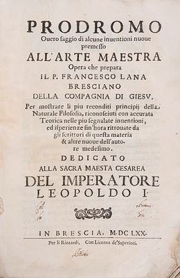 Prima apparizione della celebre nave aerostatica, antesignana dei moderni aeroplani Brescia 