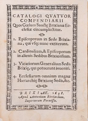 Bernardino Faino - Catalogi quatuor compendiarij quos coelum sancte Brixian&aelig; 