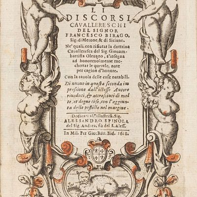 Francesco Birago - Li Discorsi Cavallereschi, 1628 (…) Milano, per Giovan Battista Bidelli 