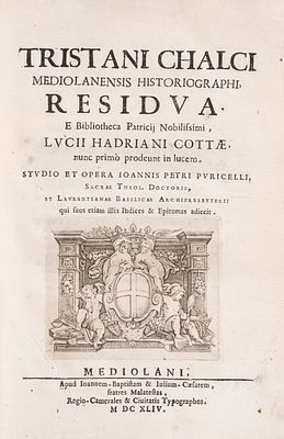 Tristano Calco - Historiae Patriae Libri XX, 1627 (…) Milano, Melchiorre Malatesta, 1627-44 (ma 