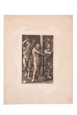 Lucas van Leyden - La Flagellazione, 1521 (…) Incisione al bulino, 115 x 75 mm., con monogramma 