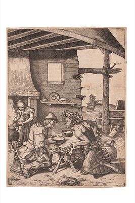 Estienne Perret - L'Uomo e il Satiro, 1618 (…) Dordrecht, J. Berewout, 1618. Incisione in rame 