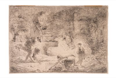 Castiglione Giovanni Benedetto - Tobia fa seppellire un cadavere, 1641 (…) Acquaforte, 1641-51 