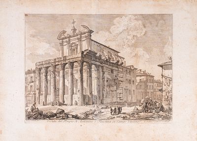 Giovanni Battista Piranesi - Veduta del Tempio di Antonino e Faustina in Campo Vaccino, 1800 