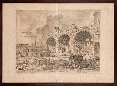 Giovanni Battista Piranesi - Veduta degli avanzi del Tempio della Pace, 1800 (…) Incisione 