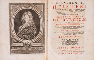 Lorenz Heister - Institutione Chirurgicae, 1749 (…) Napoli, Antonio Cervone, 1749. In 4°. 4 