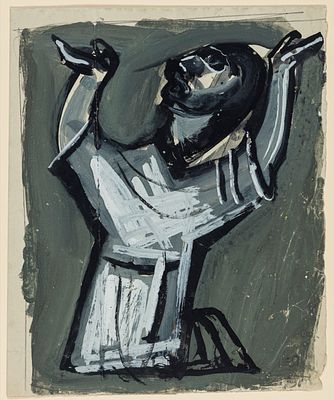 Mario Sironi (Sassari 1885 - Milano 1961) - Figura inginocchiata, 1948 ca. - Mario Sironi (Sassari 