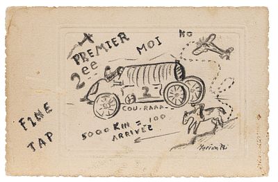 Filippo Tommaso Marinetti (Alessandria d’Egitto 1876 - Bellagio 1944) - Composizione con automobile - 