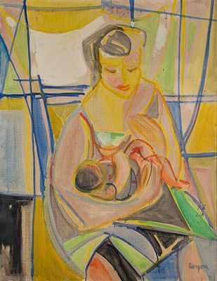 Antonio Corpora (Tunisi 1909 - Roma 2004) - Maternit&agrave; - Antonio Corpora (Tunisi 1909 - Roma 