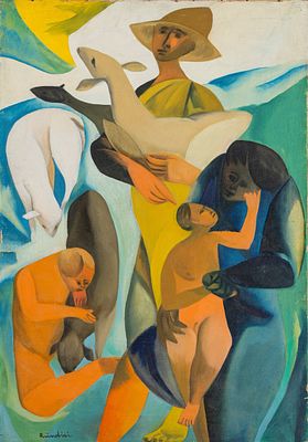 Remo Brindisi (Roma 1918 - Lido di Spina 1996) - Il pastore (La famiglia), 1949 - Remo Brindisi 