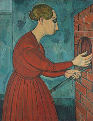 Domenico Cantatore (Ruvo di Puglia 1906 - Parigi 1998) - Il fuoco (Donna alla fornace), 1949/50 - D 