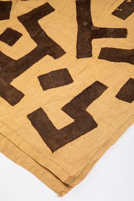 Showa, Congo - Lungo tessuto di rafia a grandi losanghe - Showa, Congo - Lungo tessuto di rafia a 