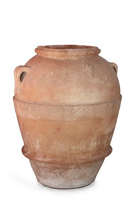 Grande orcio biansato in terracotta. Toscana, met&agrave; secolo XIX - Grande orcio biansato in 