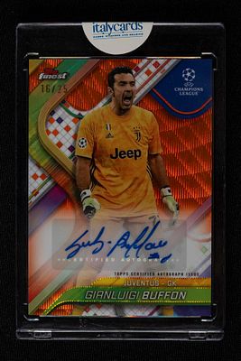 Gianluigi Buffon - Gianluigi Buffon - Signed Card - Juventus - Topps Finest Uefa Club 