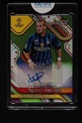 Wesley Sneijder - Wesley Sneijder - Signed Card - Inter - Topps Finest Uefa Club Competitions 