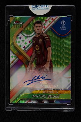 Mat&iacute;as Soul&eacute; - Mat&iacute;as Soul&eacute; - Signed Card - Roma - Topps Finest UEFA Club Competitions 2024/25 - 