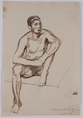 Giuseppe Montanari - Studio per figura maschile - Giuseppe Montanari - Studio per figura maschile 