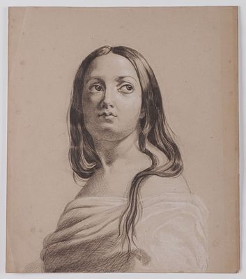 Scuola del secolo XIX - Studio per ritratto di fanciulla - Scuola del secolo XIX - Studio per 