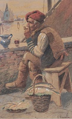 Giuseppe II Canella (1837-1913) - Il vecchio pescatore - Giuseppe II Canella (1837-1913) - Il 