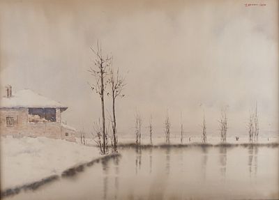Anonimo di inizio XX secolo - Pianura innevata, 1930 - Anonimo di inizio XX secolo - Pianura 