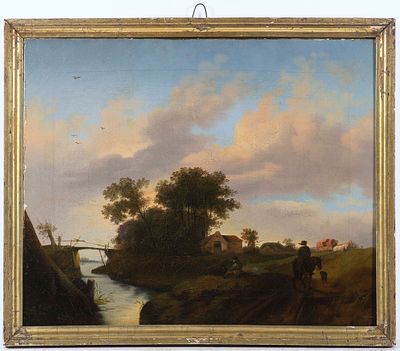 Printer 18th/19th century- 
Landscape with staffage figures. Landscape with staffage figures 