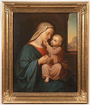 19th century painter 
Madonna and Child. Madonna and Child . Oil on canvas 68 x 55 cm