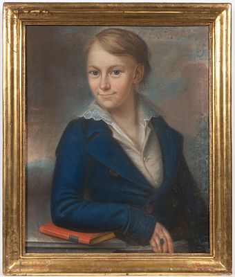 Johann Baptist I VON LAMPI, attributed . Portrait of a young man. Pastel, 56 x 46 cm