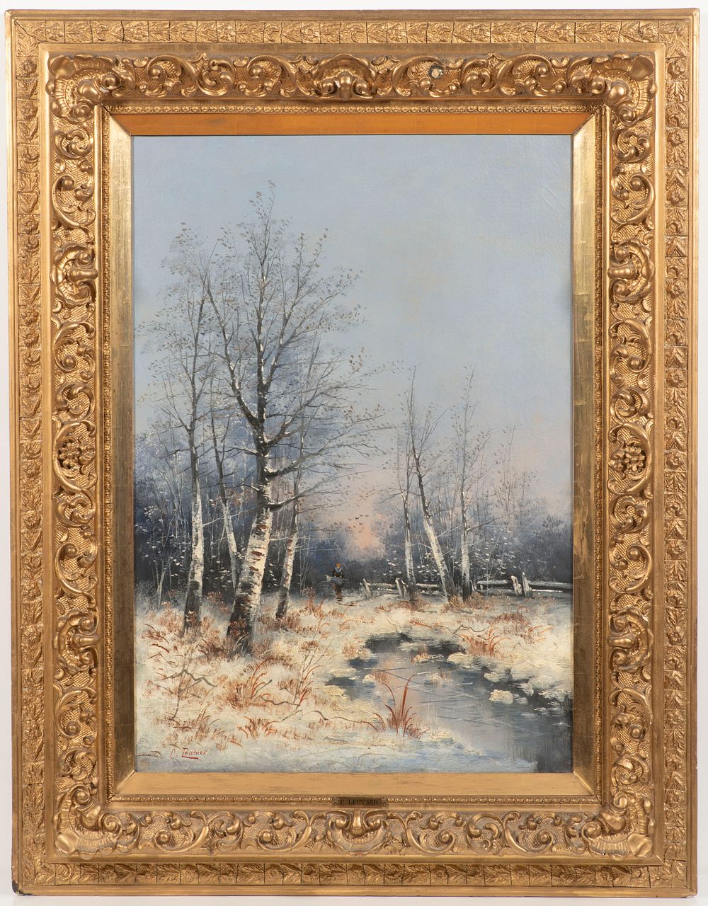 Fischhof, Georg (1859-1914) - Fischhof, Georg (1859-1914), Winter landscape. Winter landscape, oil 