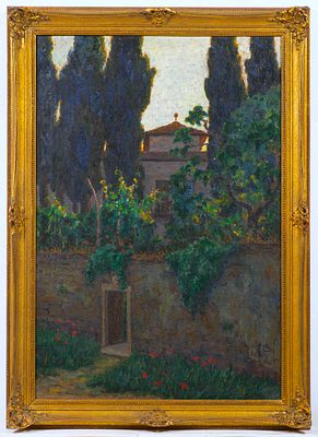 19th-century Italian painter - Landscape with House. Oil on canvas 54 x 78 cm Dimensions 54 x 78 cm