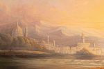 19th century painter View of Florence. Summery view across the Arno to the silhouette of the Image - 1