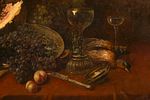 19th century painter - Still life. Still life with game and fruit on a table . Oil on canvas Image - 3