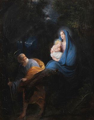 Painter 18th century
"Rest on the Flight into Egypt, ". The painting depicts the Holy Family 