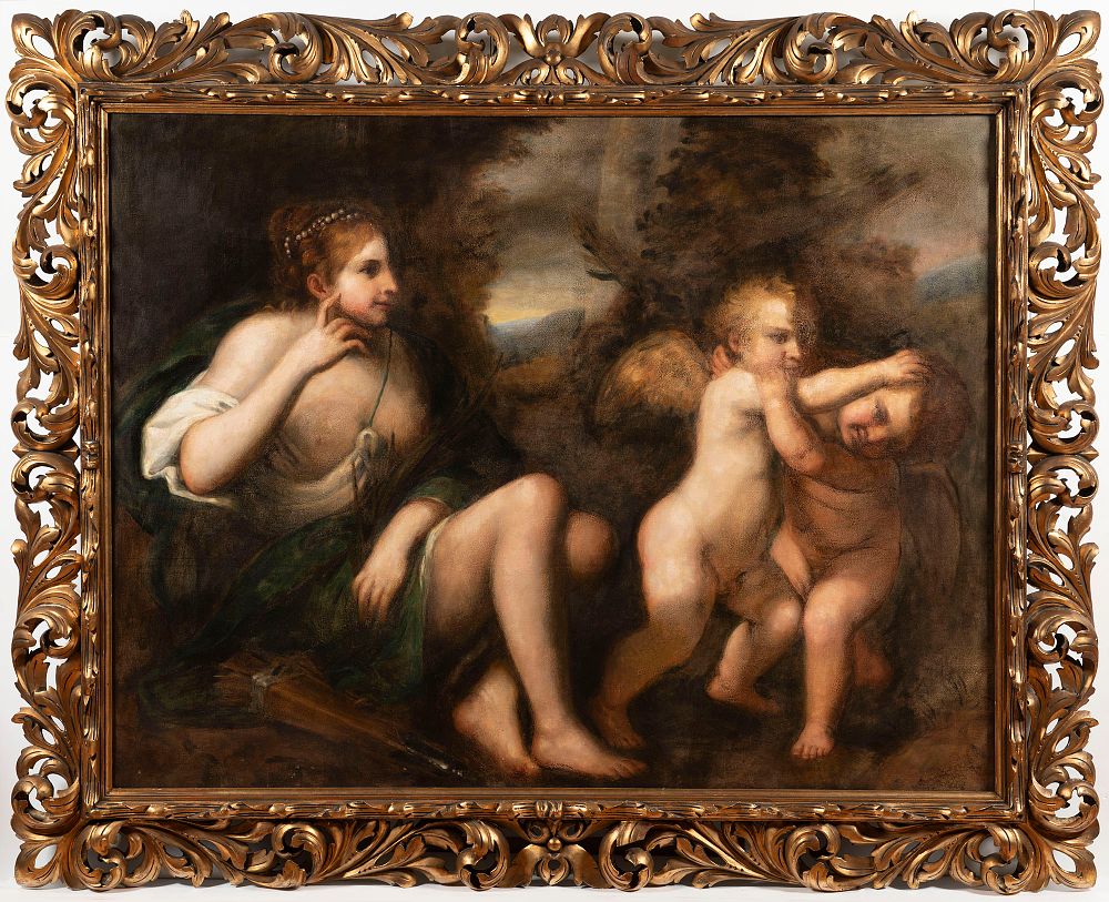 19th-century painter after Annibale Carracci Venus with Two Cupids. The originL painting is 