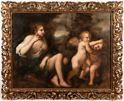 19th-century painter after Annibale Carracci Venus with Two Cupids. The originL painting is 