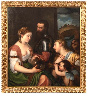 Painter 18th century After Titian. The Allegory of Marriage This painting is an old copy of a 