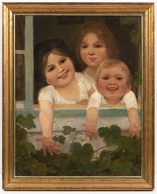 Carl von Bergen (1853–1933) - Carl von Bergen (1853–1933) Three Children at the Window. This 