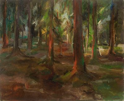 Miloslava Vrbová (Czech, 20th Century) - Miloslava Vrbová (Czech, 20th Century) A Forest Interior. T 