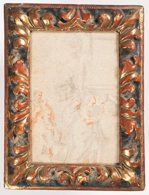 Figure Studies for The Visitation
Italian, Late 16th or 17th Century. This expressive drawing is 