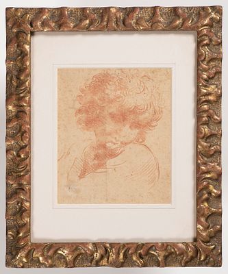 Head of a Boy with Curly Hair
Italian, 17th Century. An inscription on the reverse of the paper 