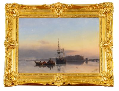 ЛАГОРИО Лев Феликсович (1827 - 1905) "Вид в окрестностях Выборга" 1848 год Холст, масло. 43,2 х 