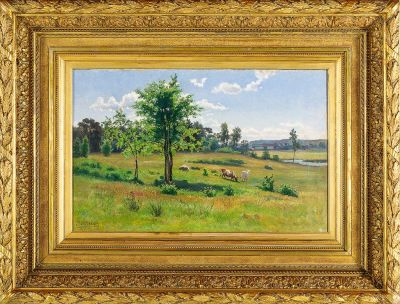 ВОЛКОВ Ефим Ефимович (1844-1920) "Летний день". Рубеж XIX - XX веков Холст, масло. 40 х 62,5 см. 