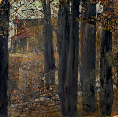 БРОДСКИЙ Исаак Израилевич (1883-1939) "Осенний пейзаж" 1907 год Бумага на картоне, темпера 