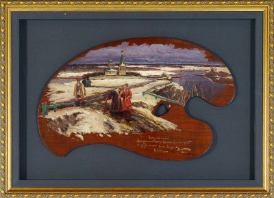 ВЕЩИЛОВ Константин Александрович (1878-1945) "Возвращение из церкви" 1911 год. Красное дерево 