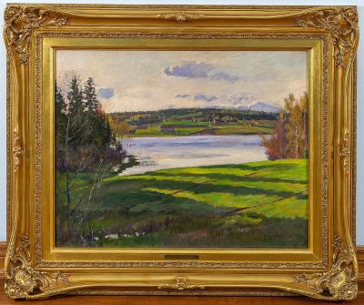 ВИНОГРАДОВ Сергей Арсеньевич (1869-1938) "Лето. Летгалия" 1925 год Холст, масло. 57 х 70,7 см. Э 