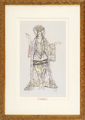 ГОНЧАРОВА Наталья Сергеевна (1881-1962) Эскиз костюма шемаханской царицы для балета &laquo;Золотой 