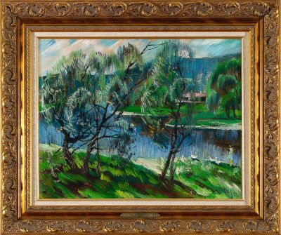 МЫЛЬНИКОВ Андрей Андреевич (1919-2012) "Жаркий день" 1974 год Картон, масло. 45 х 55 см. Экспер 