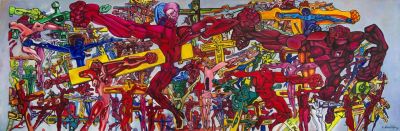 НЕИЗВЕСТНЫЙ Эрнст Иосифович (1925 - 2016) "Распятие" (Из серии “Дерево жизни”) 1985 год. Холст 