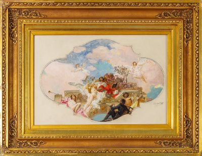 СЕМИРАДСКИЙ Генрих Ипполитович (1843–1902)
"Аллегорическая сцена" Эскиз плафона
Конец 1880 – 